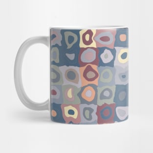 Summer Breeze  - Retro Geometric Wobbly Square Grid Pattern Mug